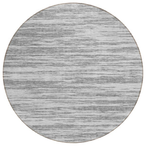 HomeRoots 5' Gray and Ivory Abstract Area Rug - Stylish, Washable, Indoor-Outdoor Rug for High Traffic Spaces 8' Round 613099