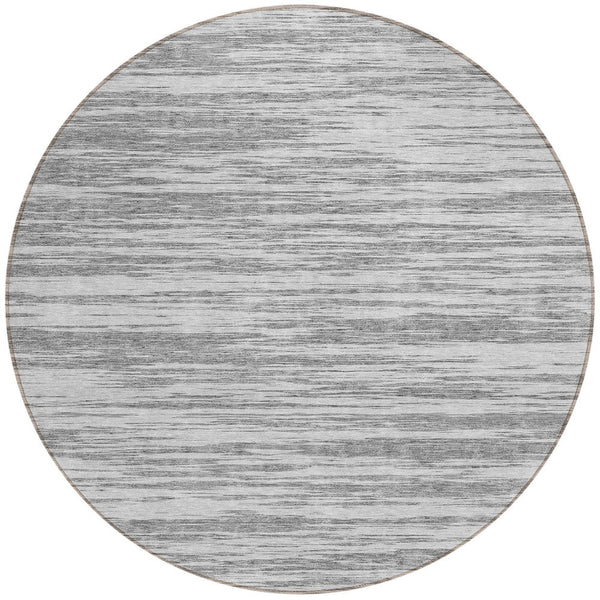 Homeroots 3' Abstract Washable Indoor Outdoor Area Rug - Durable, Stylish, And Easy To Maintain For Any Space Gray Polyester 613099