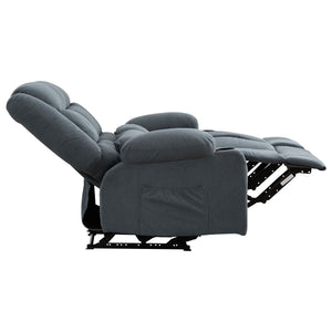 English Elm Recliner Oversized Manual Loveseat with Cup Holders and Side Pocket, Ergonomic 150° Recline, 600lb Capacity Blue W1521S00075