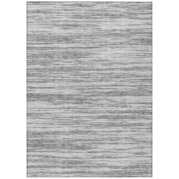 HomeRoots 5' Gray and Ivory Abstract Area Rug - Stylish, Washable, Indoor-Outdoor Rug for High Traffic Spaces 8' X 10' 613100