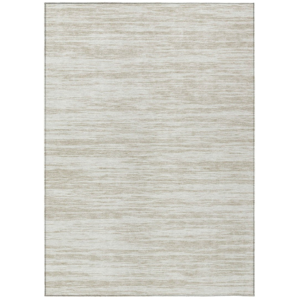 HomeRoots 5' Ivory and Beige Abstract Area Rug – Durable, Washable, Versatile Indoor/Outdoor Design for Any Space 5' X 8' 613104