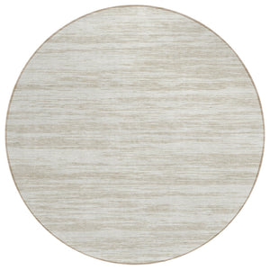 HomeRoots 5' Ivory and Beige Abstract Area Rug – Durable, Washable, Versatile Indoor/Outdoor Design for Any Space 8' Round 613105