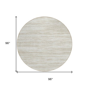 Homeroots 3' Abstract Washable Indoor Outdoor Area Rug - Durable, Stylish, And Easy To Maintain For Any Space Ivory Polyester 613105