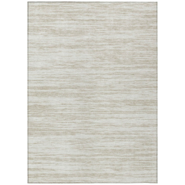 HomeRoots 5' Ivory and Beige Abstract Area Rug – Durable, Washable, Versatile Indoor/Outdoor Design for Any Space 10' X 14' 613108