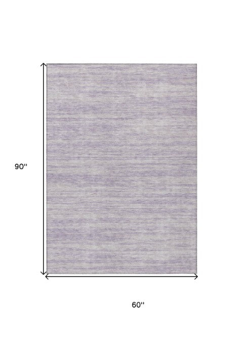 Homeroots 3' Abstract Washable Indoor Outdoor Area Rug - Durable, Stylish, And Easy To Maintain For Any Space Lavender Polyester 613110