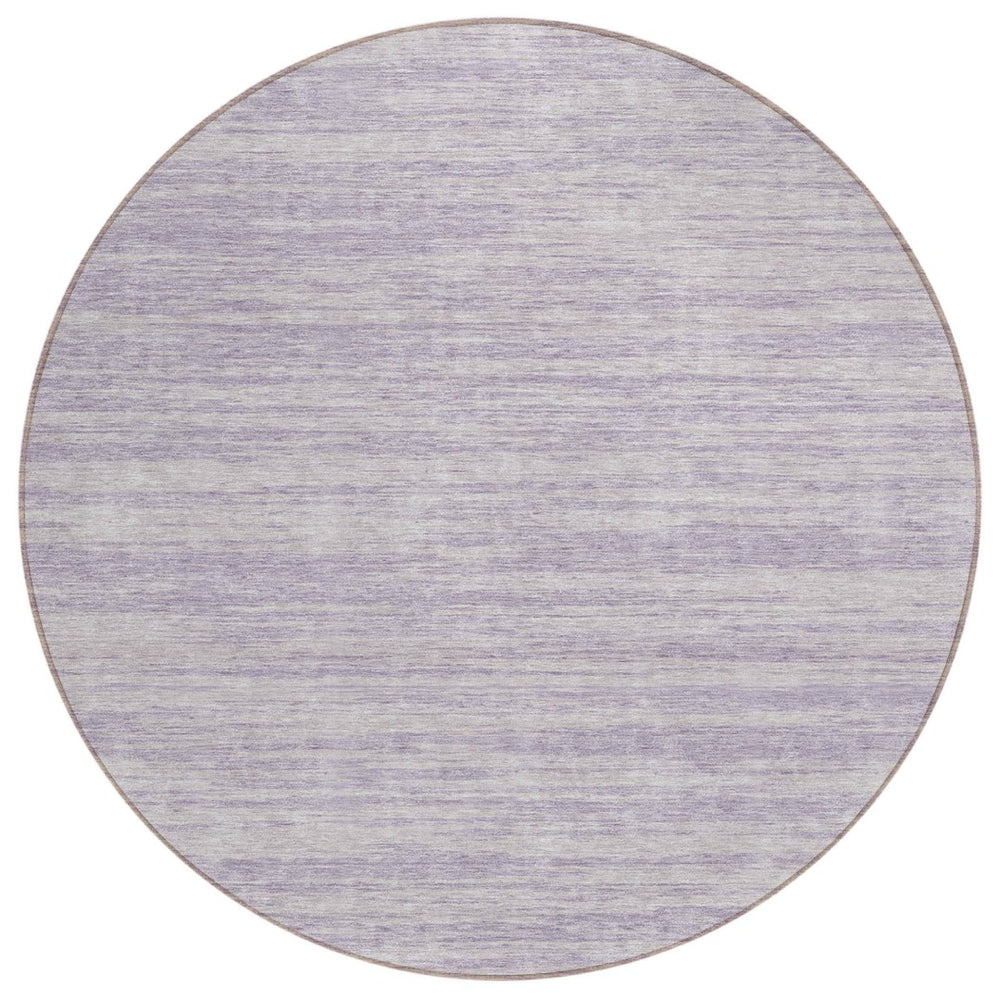HomeRoots 5' Soothing Lavender and Lilac Abstract Washable Area Rug for Indoor and Outdoor Spaces 8' Round 613111