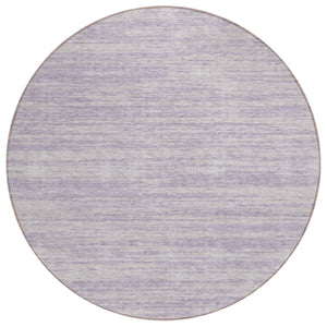 HomeRoots 5' Soothing Lavender and Lilac Abstract Washable Area Rug for Indoor and Outdoor Spaces 8' Round 613111