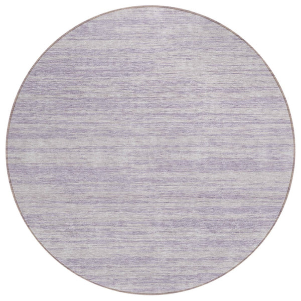 HomeRoots 5' Soothing Lavender and Lilac Abstract Washable Area Rug for Indoor and Outdoor Spaces 8' Round 613111