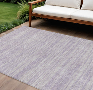 Homeroots 3' Abstract Washable Indoor Outdoor Area Rug - Durable, Stylish, And Easy To Maintain For Any Space Lavender Polyester 613112