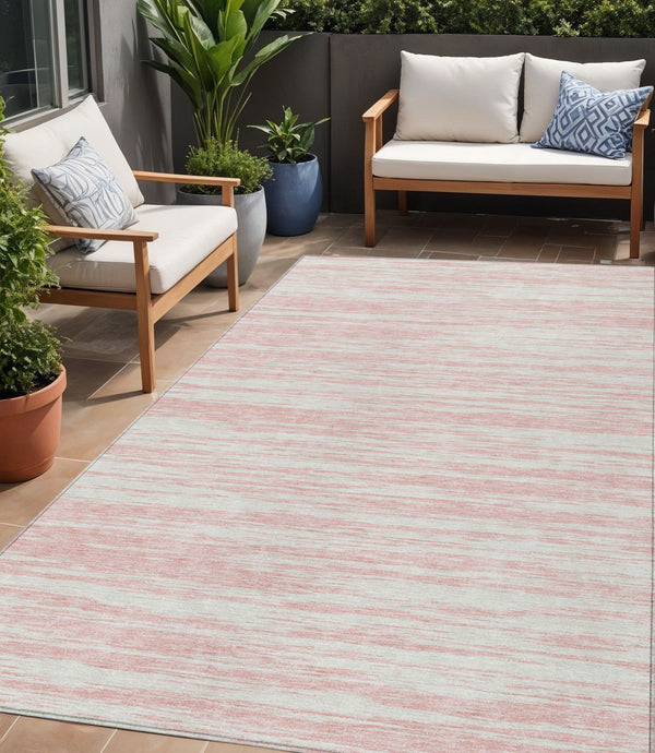 Homeroots 3' Abstract Washable Indoor Outdoor Area Rug - Durable, Stylish, And Easy To Maintain For Any Space Pink Polyester 613116