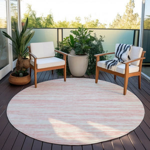 Homeroots 3' Abstract Washable Indoor Outdoor Area Rug - Durable, Stylish, And Easy To Maintain For Any Space Pink Polyester 613117