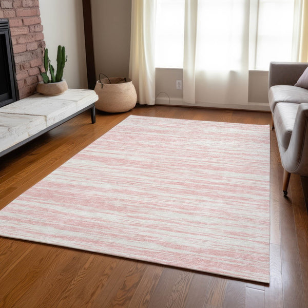 Homeroots 3' Abstract Washable Indoor Outdoor Area Rug - Durable, Stylish, And Easy To Maintain For Any Space Pink Polyester 613118