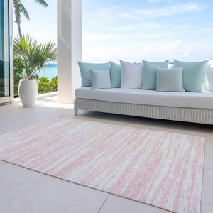 Homeroots 3' Abstract Washable Indoor Outdoor Area Rug - Durable, Stylish, And Easy To Maintain For Any Space Pink Polyester 613119