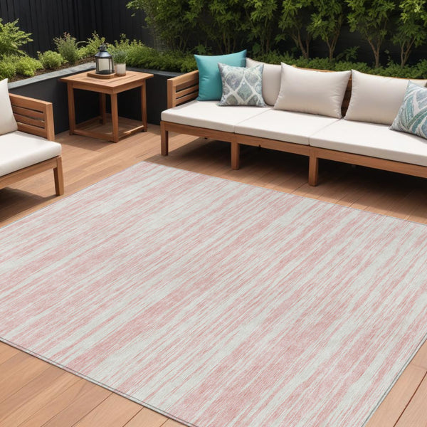 Homeroots 3' Abstract Washable Indoor Outdoor Area Rug - Durable, Stylish, And Easy To Maintain For Any Space Pink Polyester 613120