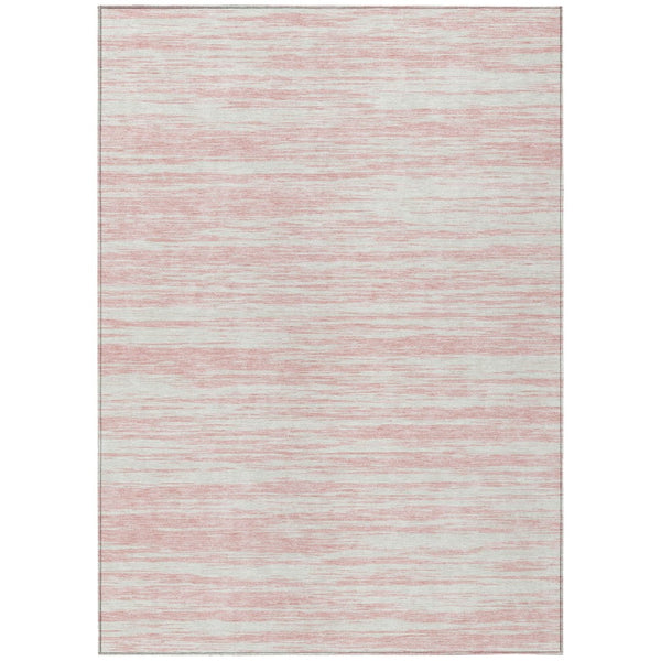 HomeRoots 5' Pink and Ivory Abstract Indoor-Outdoor Area Rug - Stylish, Durable, and Machine Washable Design 10' X 14' 613120
