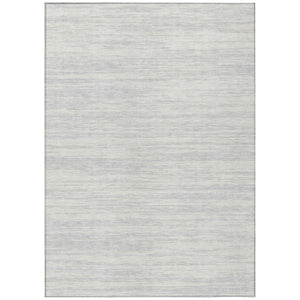 HomeRoots 5' Silver and Ivory Abstract Area Rug - Modern, Washable, Durable for Indoor and Outdoor Spaces 5' X 8' 613122
