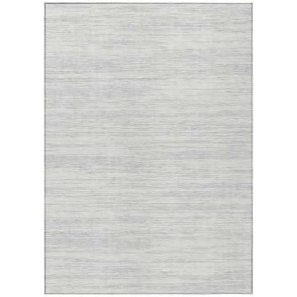 HomeRoots 5' Silver and Ivory Abstract Area Rug - Modern, Washable, Durable for Indoor and Outdoor Spaces 5' X 8' 613122