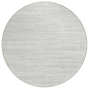 HomeRoots 5' Silver and Ivory Abstract Area Rug - Modern, Washable, Durable for Indoor and Outdoor Spaces 8' Round 613123
