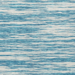 Homeroots 3' Abstract Washable Indoor Outdoor Area Rug - Durable, Stylish, And Easy To Maintain For Any Space Teal Blue Polyester 613128