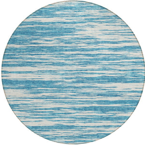 Homeroots 3' Abstract Washable Indoor Outdoor Area Rug - Durable, Stylish, And Easy To Maintain For Any Space Teal Blue Polyester 613129