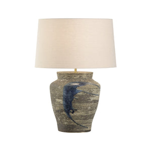 Wildwood Riku Hand‑Turned Ceramic Table Lamp With Indigo Drip Glaze — Shigaraki-Inspired Sculptural Accent 61313-2