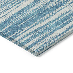 Homeroots 3' Abstract Washable Indoor Outdoor Area Rug - Durable, Stylish, And Easy To Maintain For Any Space Teal Blue Polyester 613130