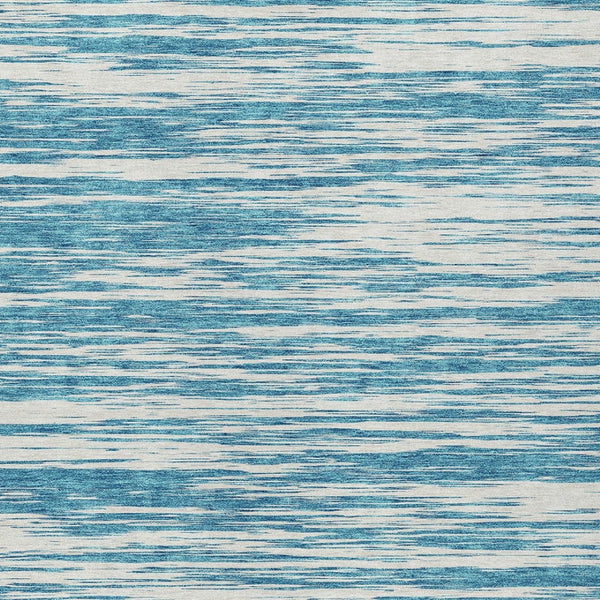 Homeroots 3' Abstract Washable Indoor Outdoor Area Rug - Durable, Stylish, And Easy To Maintain For Any Space Teal Blue Polyester 613130