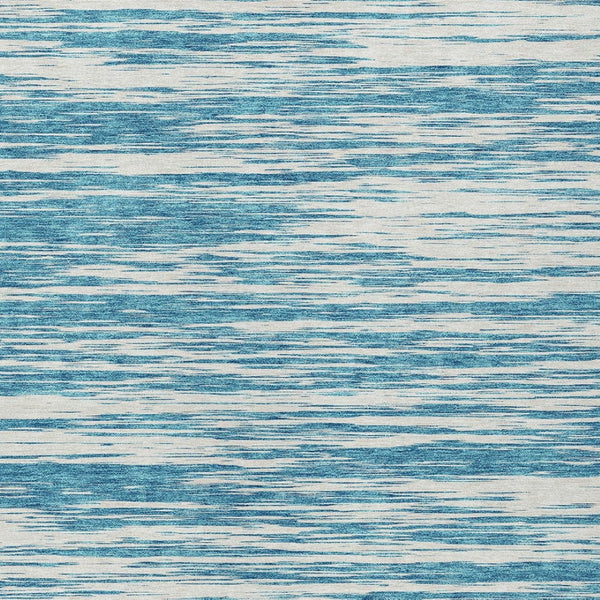 Homeroots 3' Abstract Washable Indoor Outdoor Area Rug - Durable, Stylish, And Easy To Maintain For Any Space Teal Blue Polyester 613131