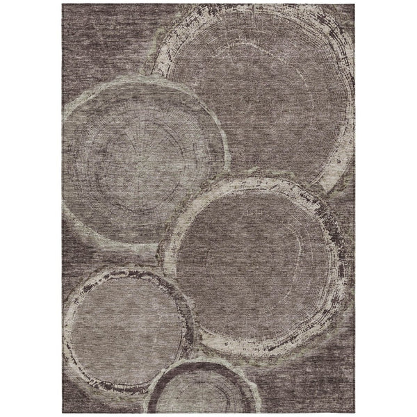 HomeRoots 5' Chocolate and Beige Faux Bois Area Rug - Stylish, Washable, Durable for Indoor and Outdoor Use 5' X 8' 613134