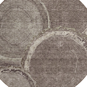 Homeroots 3' X 5' Beige Faux Bois Washable Area Rug - Stylish Indoor Outdoor Design For Any Space Chocolate Polyester 613135