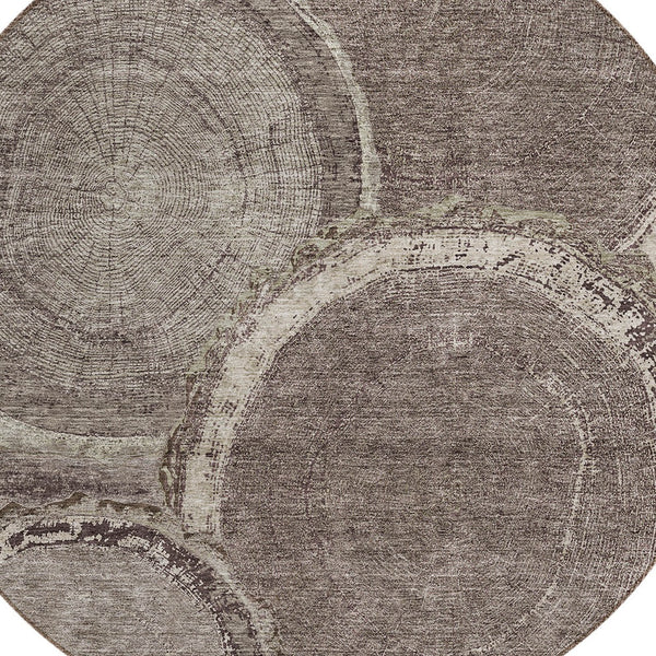 Homeroots 3' X 5' Beige Faux Bois Washable Area Rug - Stylish Indoor Outdoor Design For Any Space Chocolate Polyester 613135