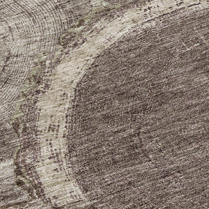 Homeroots 3' X 5' Beige Faux Bois Washable Area Rug - Stylish Indoor Outdoor Design For Any Space Chocolate Polyester 613135