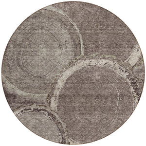 Homeroots 3' X 5' Beige Faux Bois Washable Area Rug - Stylish Indoor Outdoor Design For Any Space Chocolate Polyester 613135