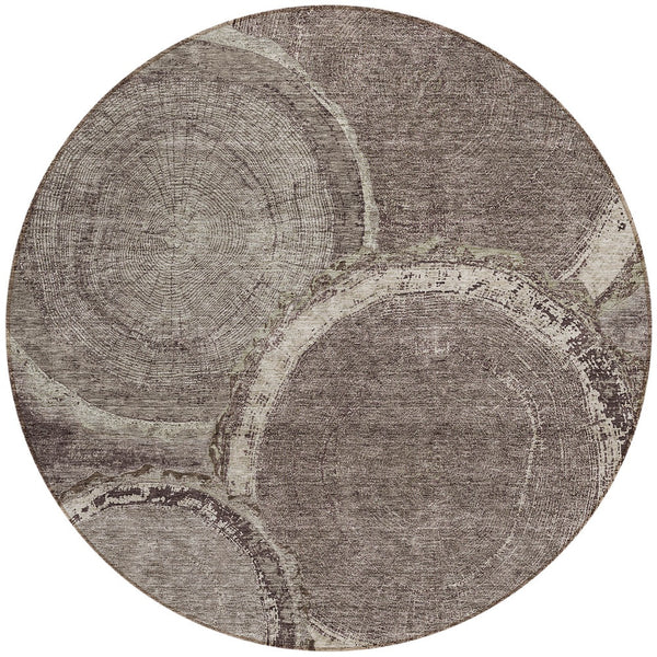 Homeroots 3' X 5' Beige Faux Bois Washable Area Rug - Stylish Indoor Outdoor Design For Any Space Chocolate Polyester 613135