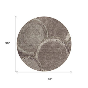 Homeroots 3' X 5' Beige Faux Bois Washable Area Rug - Stylish Indoor Outdoor Design For Any Space Chocolate Polyester 613135