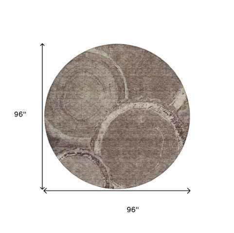 Homeroots 3' X 5' Beige Faux Bois Washable Area Rug - Stylish Indoor Outdoor Design For Any Space Chocolate Polyester 613135