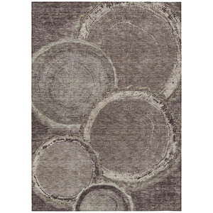HomeRoots 5' Chocolate and Beige Faux Bois Area Rug - Stylish, Washable, Durable for Indoor and Outdoor Use 8' X 10' 613136