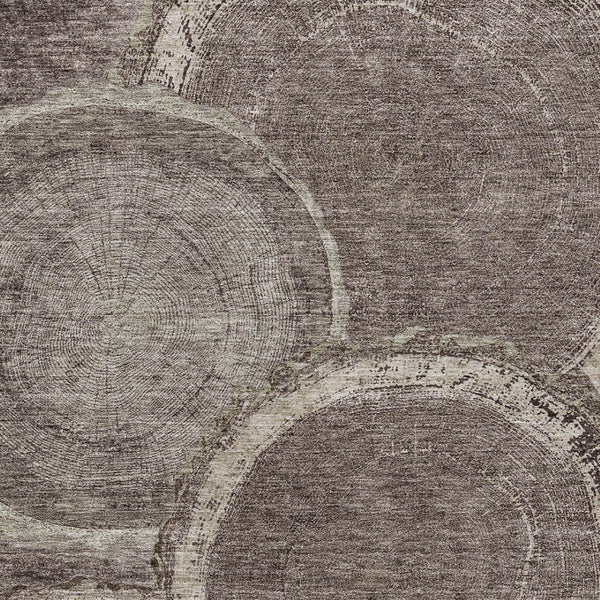 Homeroots 3' X 5' Beige Faux Bois Washable Area Rug - Stylish Indoor Outdoor Design For Any Space Chocolate Polyester 613136