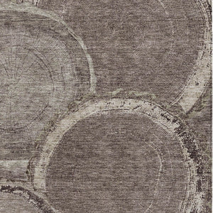 Homeroots 3' X 5' Beige Faux Bois Washable Area Rug - Stylish Indoor Outdoor Design For Any Space Chocolate Polyester 613137