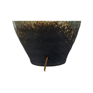 Wildwood Daichi Handcrafted Japanese Ceramic Table Lamp — Shiga Kiln Glaze, Linen Shade, Blue-Green Variations 61314-2