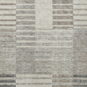 Homeroots 3' Stylish Striped Washable Area Rug For Indoor Or Outdoor Use - Durable, Easy To Clean Design Beige Polyester 613151