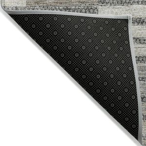 HomeRoots 5' Striped Area Rug - Washable, Durable, and Versatile for Indoor or Outdoor Spaces with Timeless Style 5' X 8' 613152