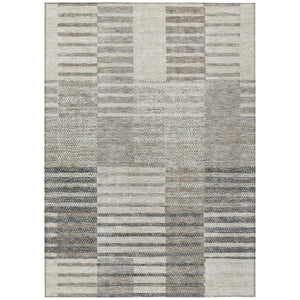 HomeRoots 5' Striped Area Rug - Washable, Durable, and Versatile for Indoor or Outdoor Spaces with Timeless Style 8' X 10' 613154