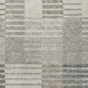 Homeroots 3' Stylish Striped Washable Area Rug For Indoor Or Outdoor Use - Durable, Easy To Clean Design Beige Polyester 613154
