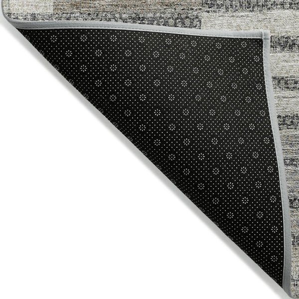 Homeroots 3' Stylish Striped Washable Area Rug For Indoor Or Outdoor Use - Durable, Easy To Clean Design Beige Polyester 613156