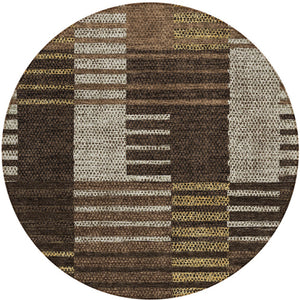 Homeroots 3' Stylish Striped Washable Area Rug For Indoor Or Outdoor Use - Durable, Easy To Clean Design Chocolate Polyester 613159