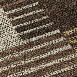 Homeroots 3' Stylish Striped Washable Area Rug For Indoor Or Outdoor Use - Durable, Easy To Clean Design Chocolate Polyester 613159