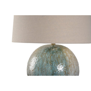 Wildwood Aoi Hand‑Turned Ceramic Table Lamp — Japanese Kiln Glaze, Rolled‑Edge Linen Shade, Soft Ambient Light 61316-2