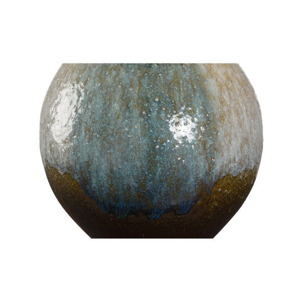 Wildwood Aoi Hand‑Turned Ceramic Table Lamp — Japanese Kiln Glaze, Rolled‑Edge Linen Shade, Soft Ambient Light 61316-2