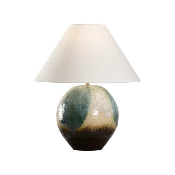 Wildwood Aoi Hand‑Turned Japanese Ceramic Table Lamp With Linen Shade, Kiln-Fired Glaze, Soft Ambient Light 61316